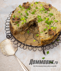 Слоеная запеканка с шампиньонами и картофелем