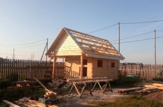 крыша бани — аккуратная двускатная крыша на частной бане
